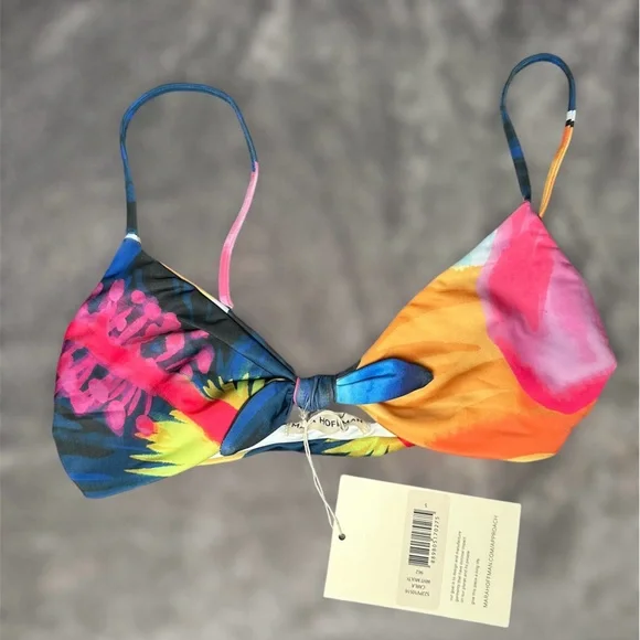 NWOT Mara Hoffman Multicolor Floral Bikini Top - Picture 4 of 5